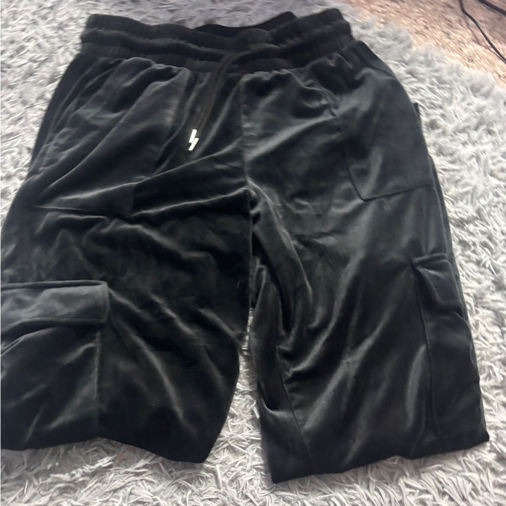 fuzzy black sweatpants